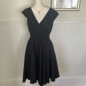 Peter Som for Anthropologie Black Cotton Silk Fit and Flare LBD Sz 10 Classic